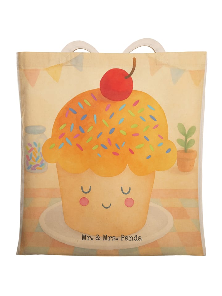 Einkaufstasche Cupcake Design ohne Spruch in Weiß