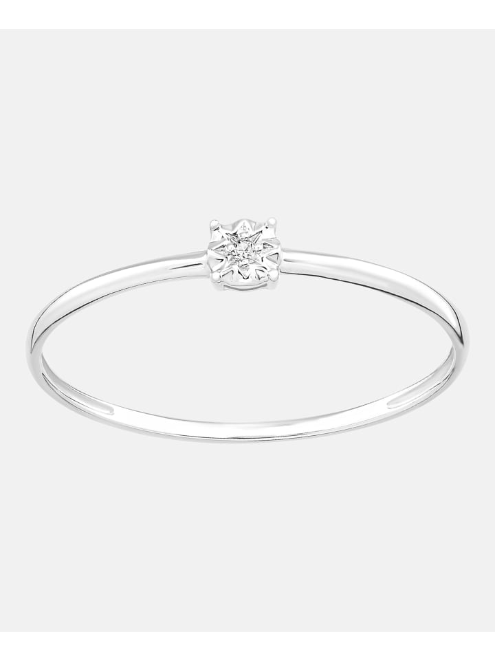 Verlobungsring aus 375 Weißgold mit 0.01 Karat Diamant