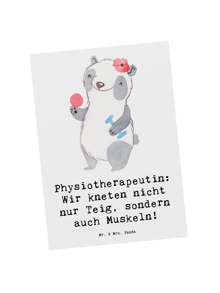 Postkarte Physiotherapeutin Humor mit Spruch in Weiß