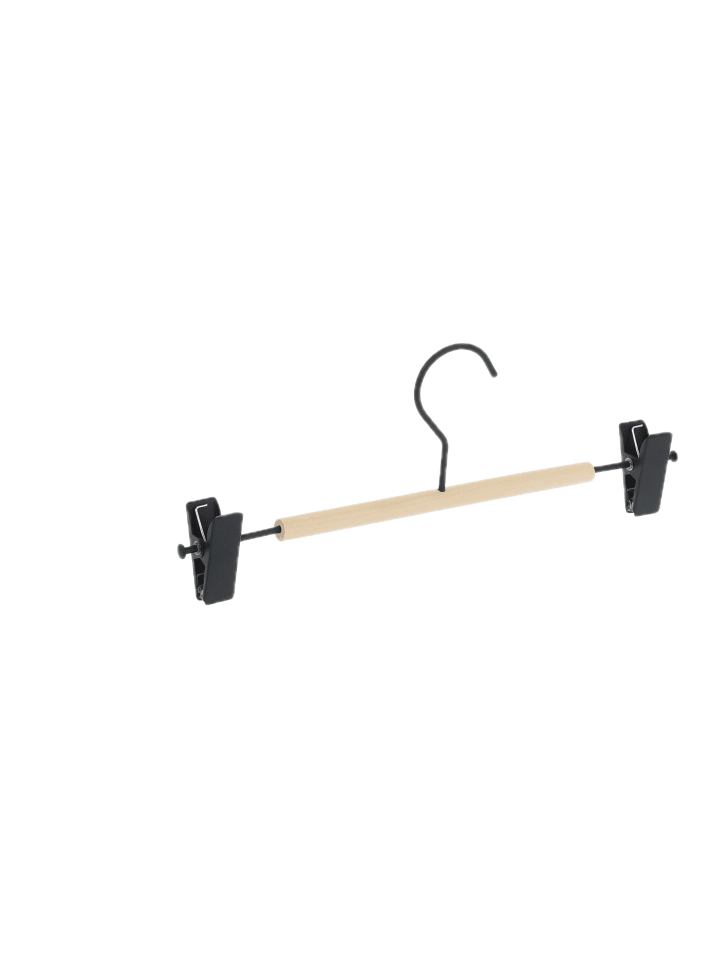 10x Hosenbügel in Schwarz/ Natur - (B)30,5 x(H)11,5 x(T)3