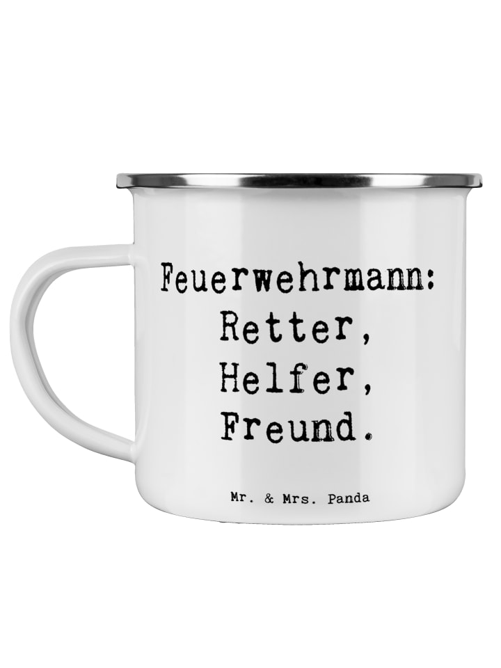 Becher Spruch Feuerwehrmann Rettungsheld mit Sp... in Weiß