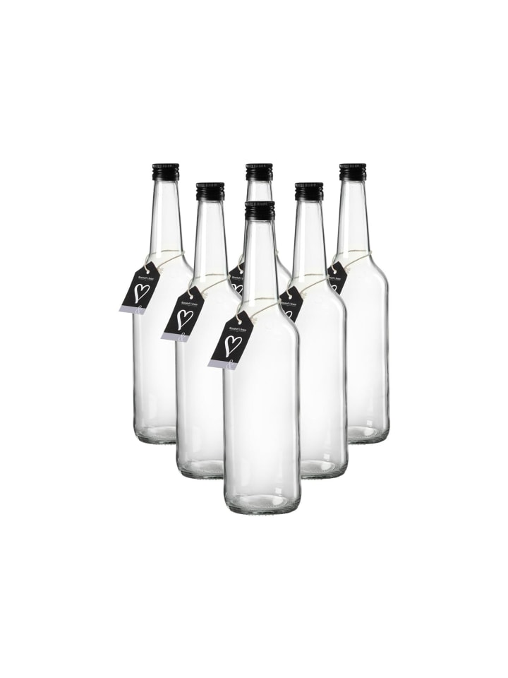 6er Set Flaschen Mara in Transparent 500 ml