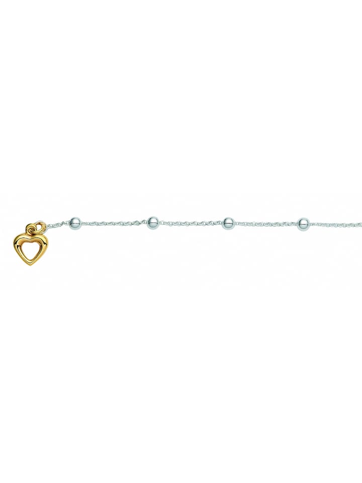 Damen 925 Silber Anker Fußkettchen 25 cm Ø 1,3 mm in vergoldet