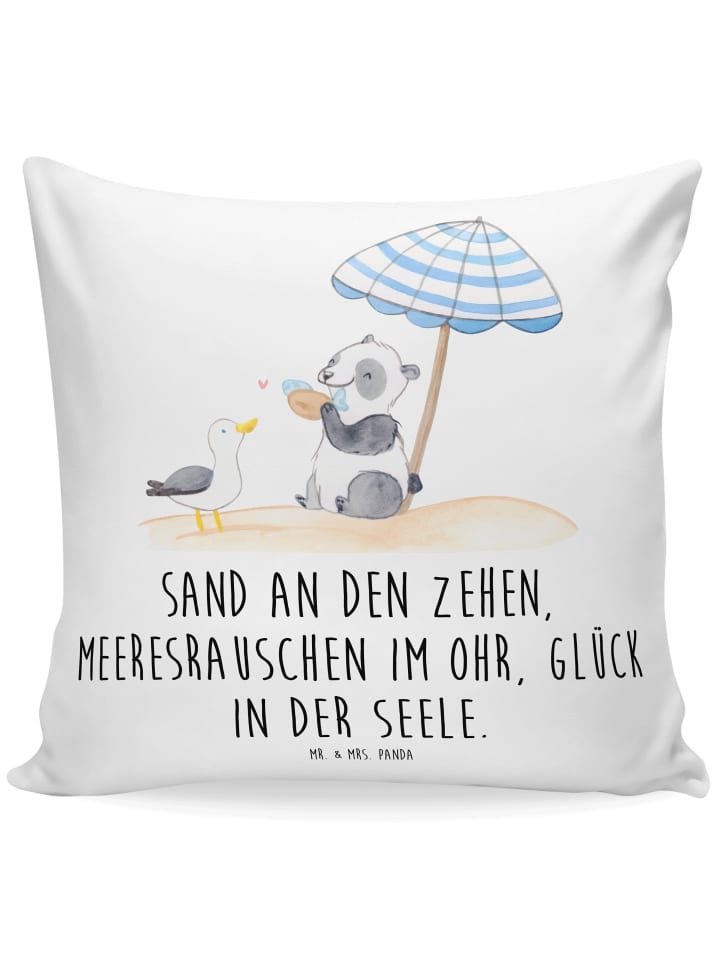 Kissen Sommer Meer Glück mit Spruch in Weiß