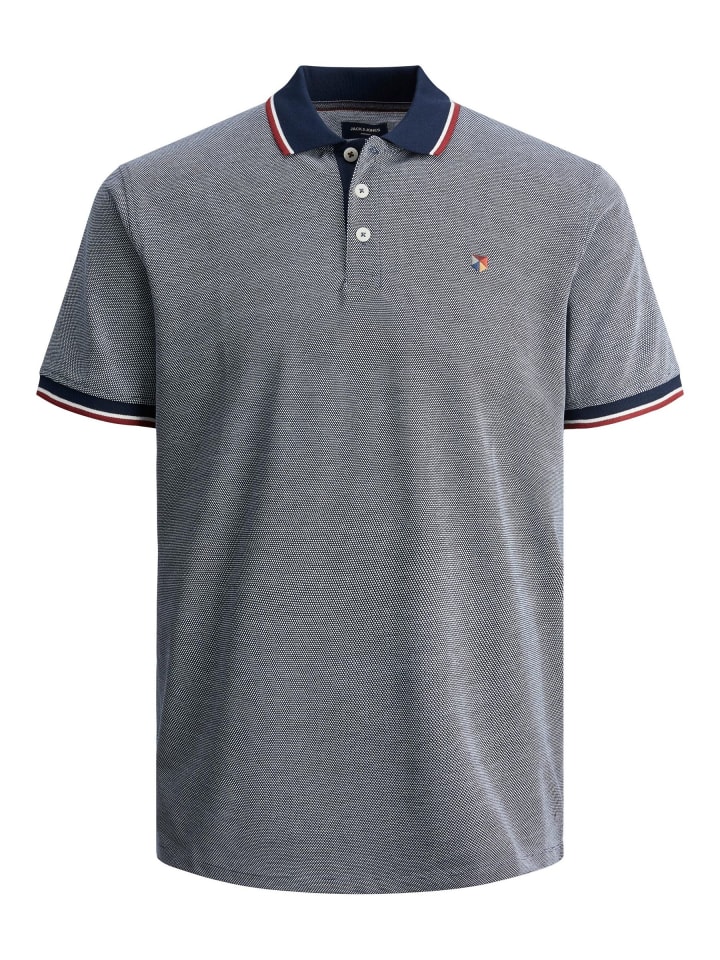 Polo T-Shirt Pique Kurzarm Hemd Basic JPRBLUWIN in Blau-2