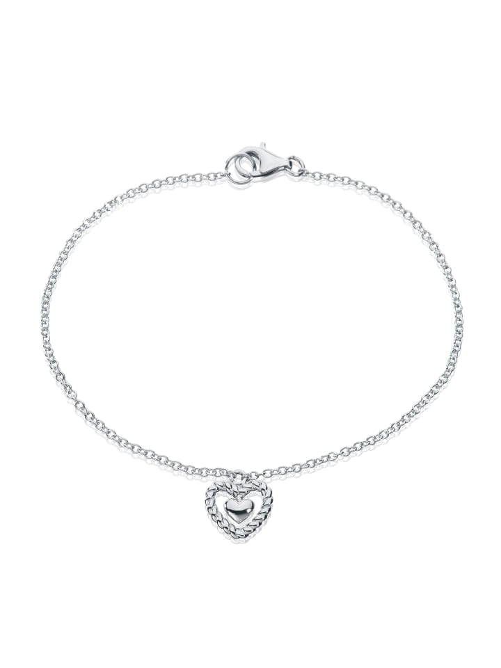Armband "HERZ" in Silber aus Sterling-Silber - (L) 18,5 cm