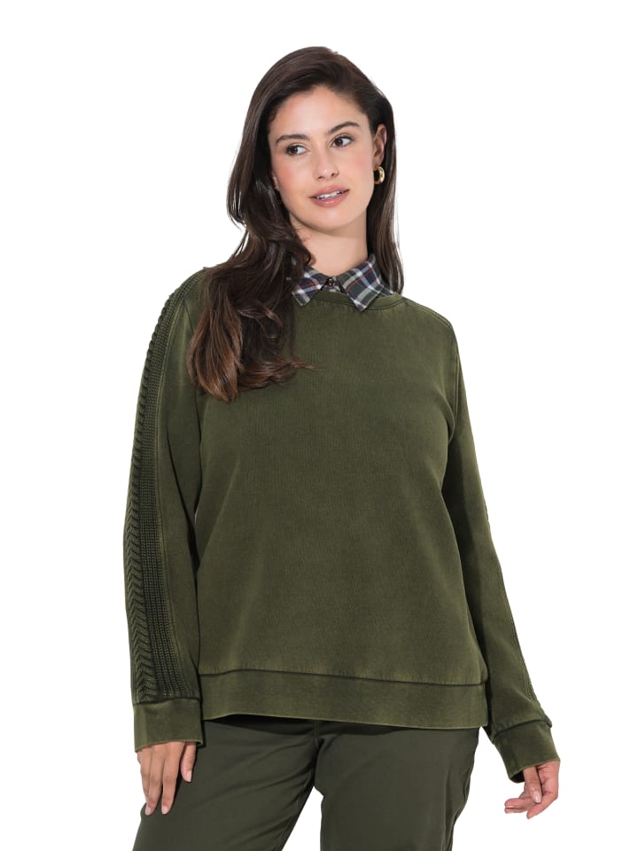 Sweatshirt in olivgrau