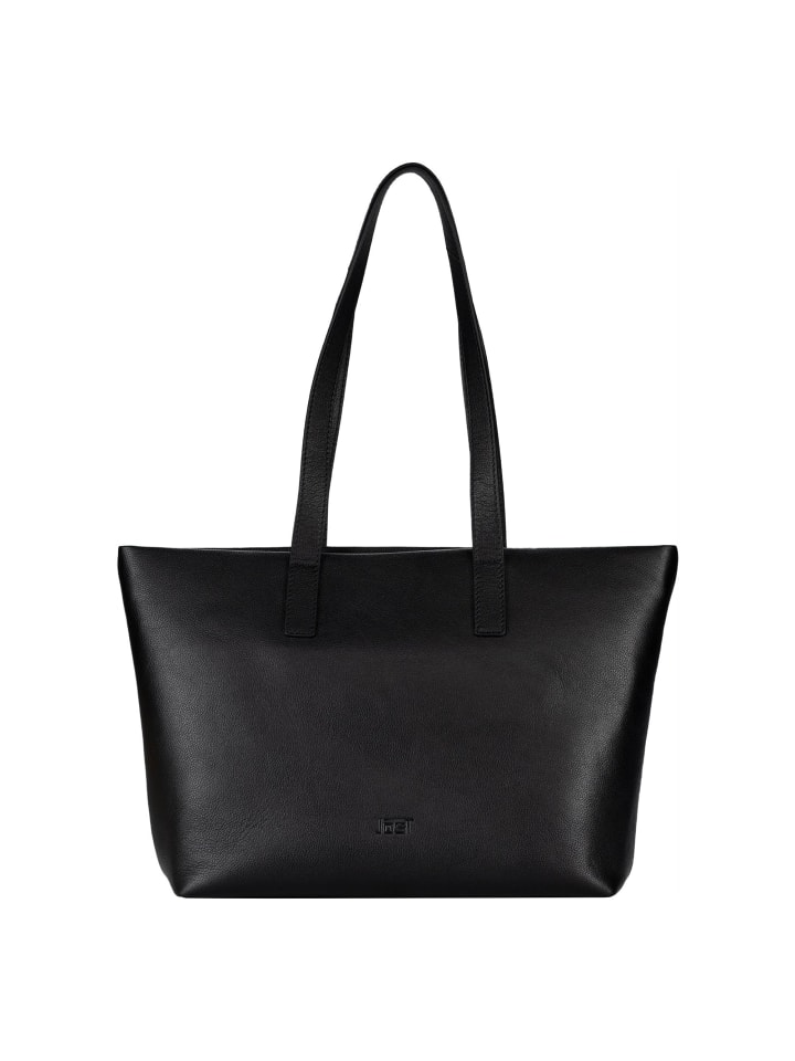 Lysa Schultertasche Leder 36 cm black