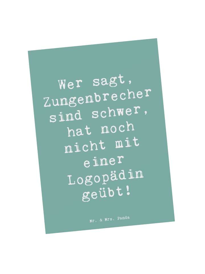 Postkarte Spruch Training mit Logopädin mit Spruch in Meeresbrise