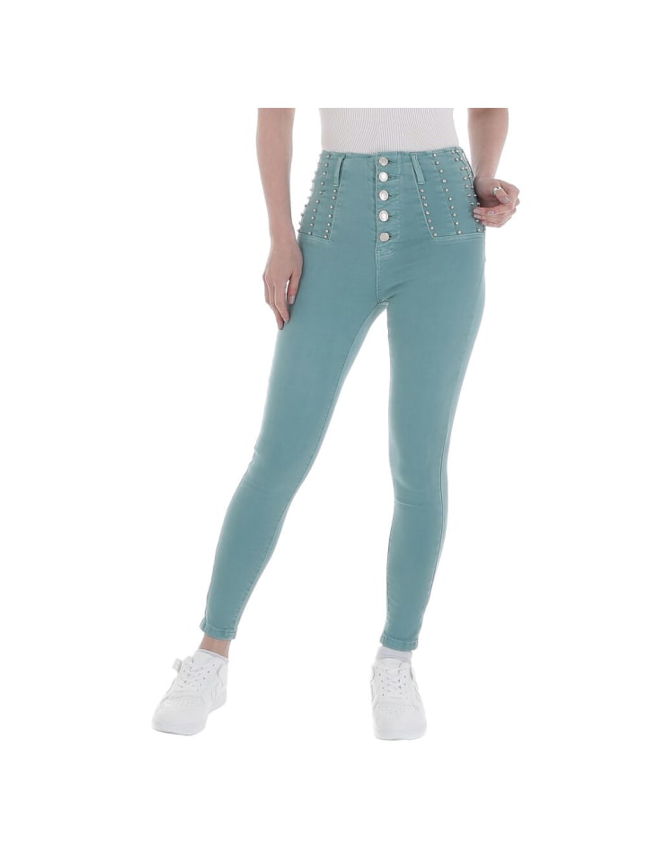 Jeans in Türkis