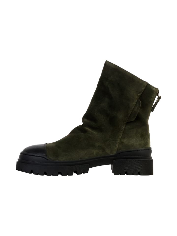 Fressia-Lederstiefeletten Grün