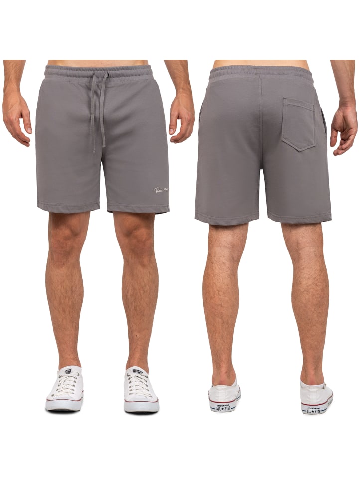 Herren Regular Fit Shorts Marken-Stick in Dark Grey