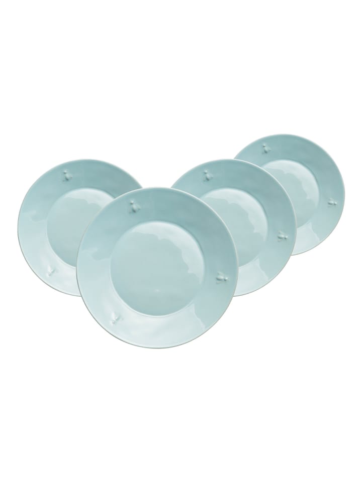 4er Set Dessertteller Biene in Blau ø 21 cm