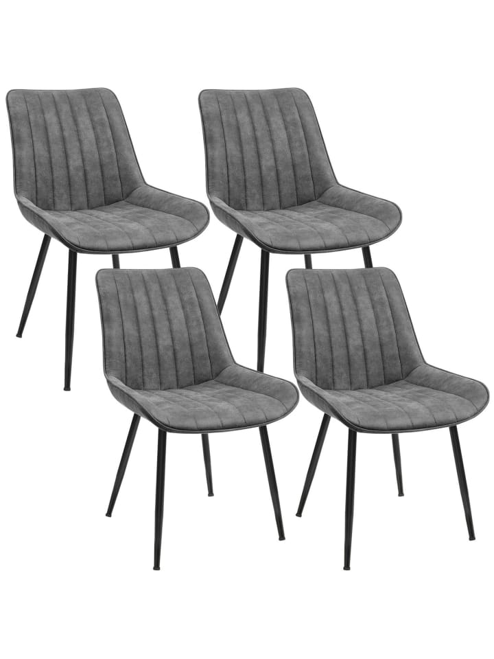 8er-Set: Esszimmerstuhl Tyra in Grau - (B)61.5 x (H)80.5 x (T)51.5 cm