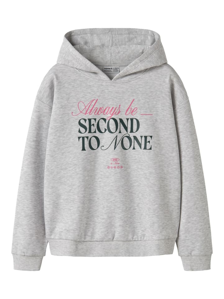 Kapuzensweatshirt Hoodie Nkfoda in light grey melange