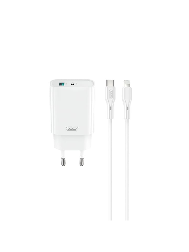 XO Wandladegerät CE30 PD 30W 1x USB-C 1x USB weiß + Kabel USB-C