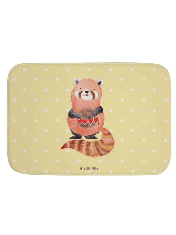 Badematte Roter Panda ohne Spruch in Gelb Pastell
