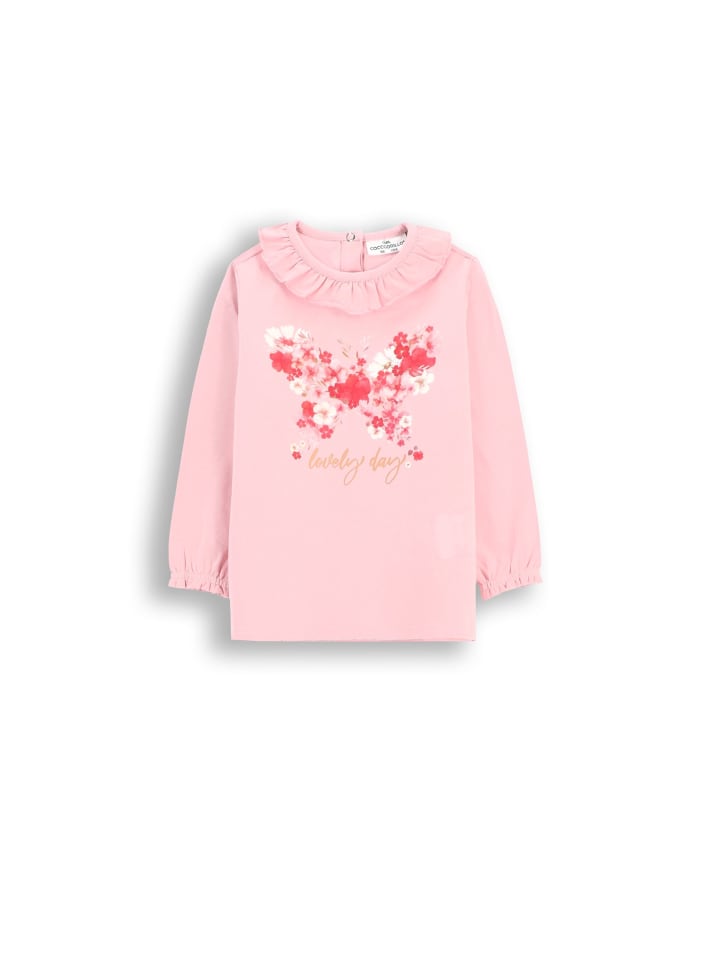 Langarmshirt in gedämpftes Rosa