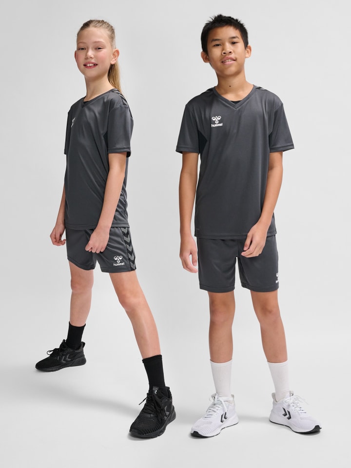 T-Shirt Hmlauthentic Kinder in ASPHALT