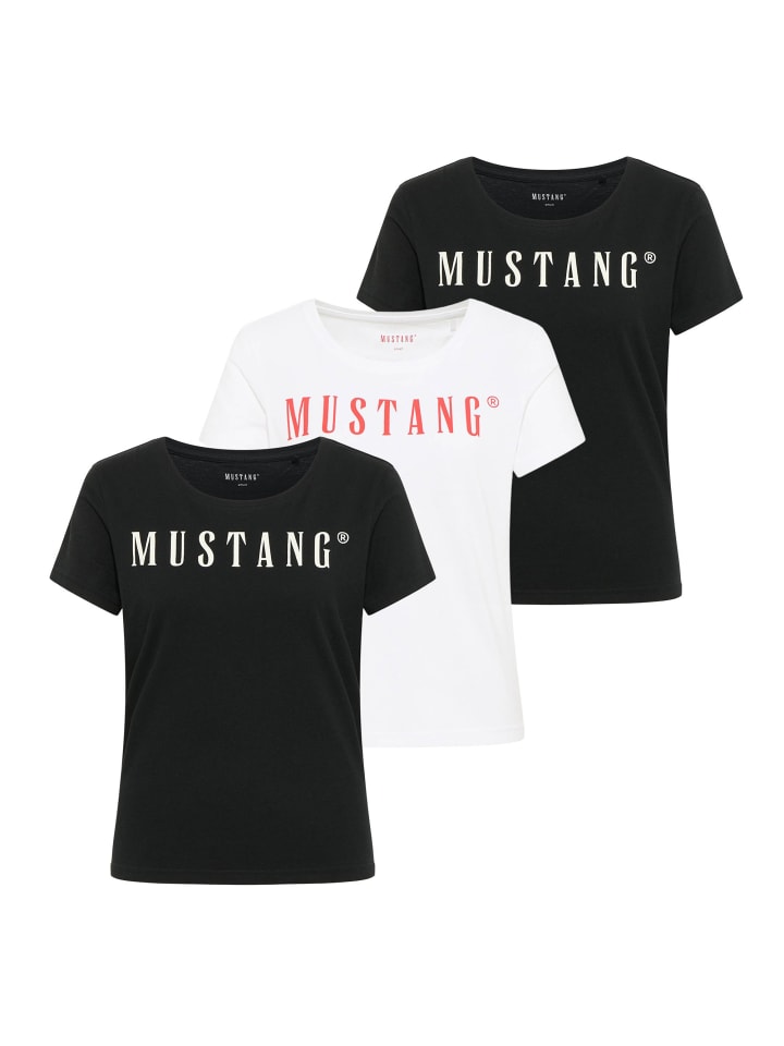 T-Shirt 3er Pack in 2xSchwarz/Weiß