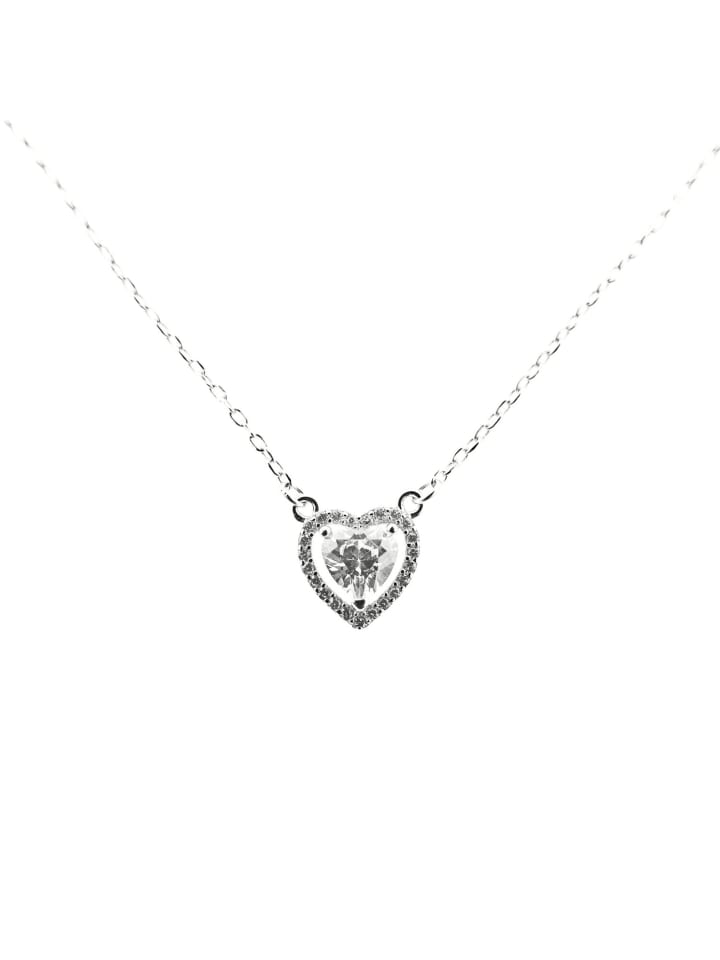 Einstellbare Damen Halskette aus Silber 925 Herz-Anhänger in Silber