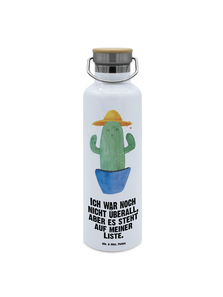 Trinkflasche Kaktus Hut mit Spruch in Weiß