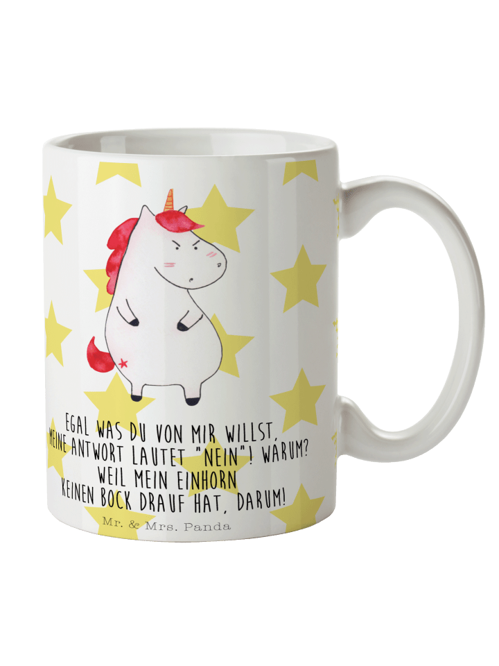 Kaffeebecher Einhorn Wut mit Spruch in Weiß