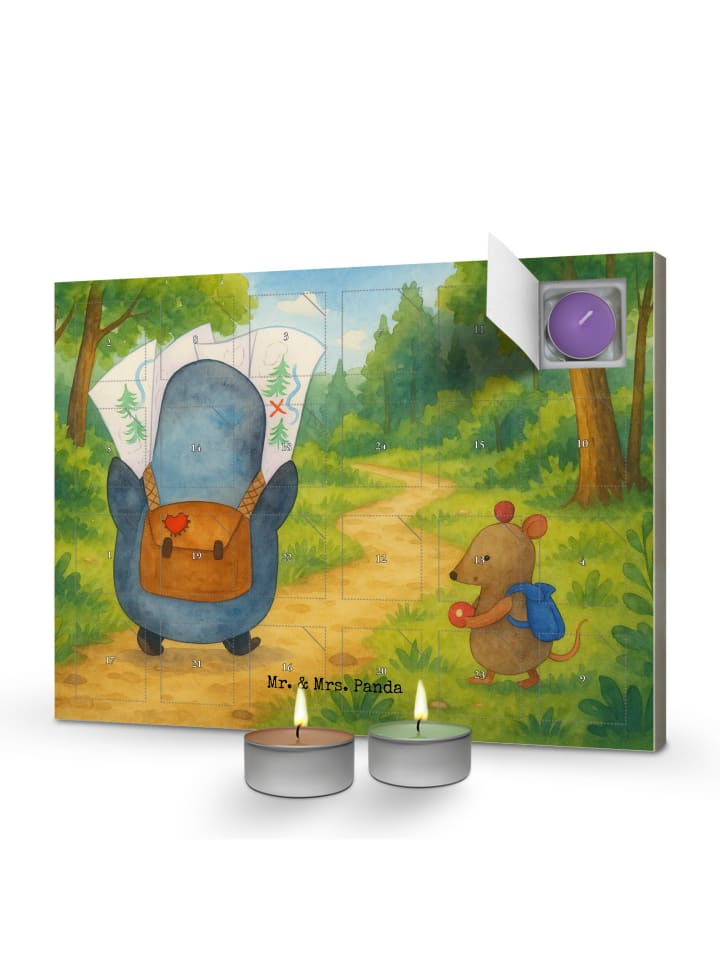 Adventskalender Pinguin & Maus Wanderer Design ... in Weiß