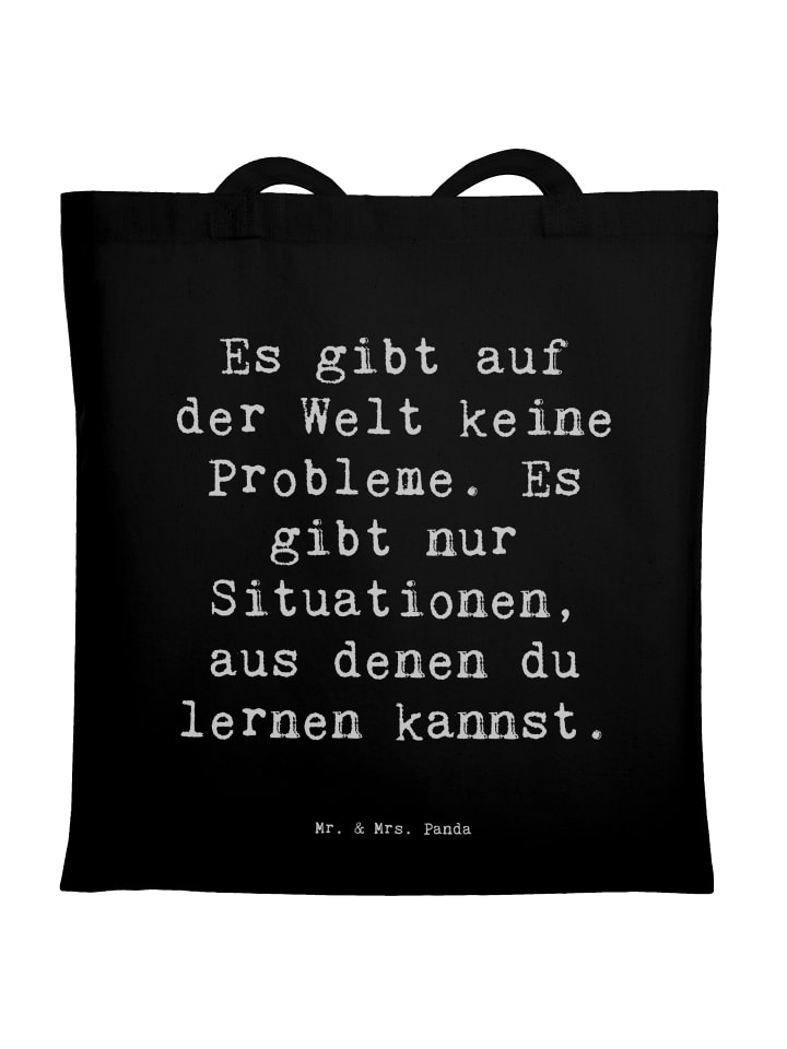 Tote Bag Spruch Erleuchtung finden mit Spruch in Schwarz