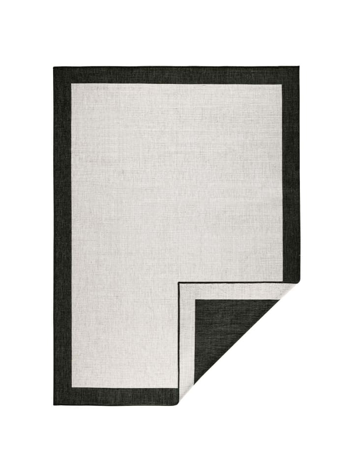 Indoor Outdoor Wendeteppich Panama in Creme Schwarz