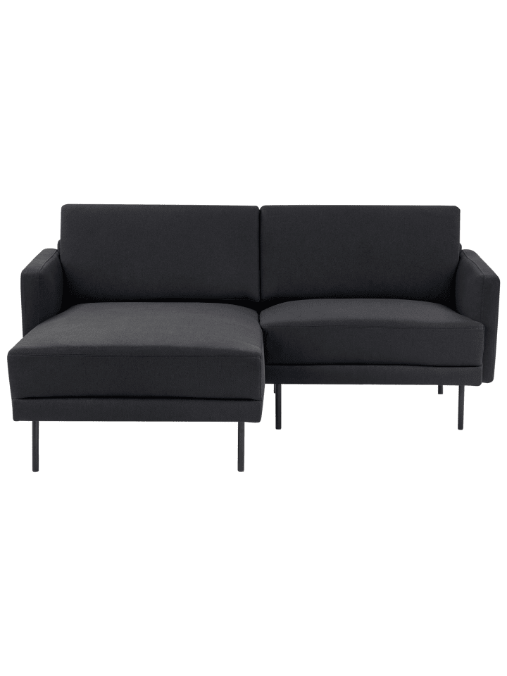 2-Sitzer Sofa BREDA in Schwarz - (W) 192 x (H) 85 x (L) 155 cm rechtsseitig