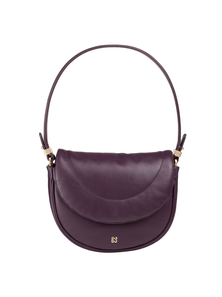 Schultertasche Leder 22 cm deep purple