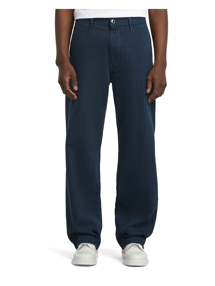 Modson Straight Chino ink blue lasered pinstripe
