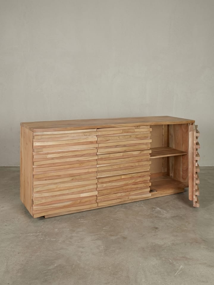 Sideboard Schrank | Akazie, 160x75x43cm, Schubladen, Baumkante