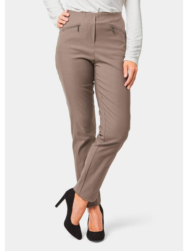 Elegante Stretchhose mit Schlupfbund in lehm