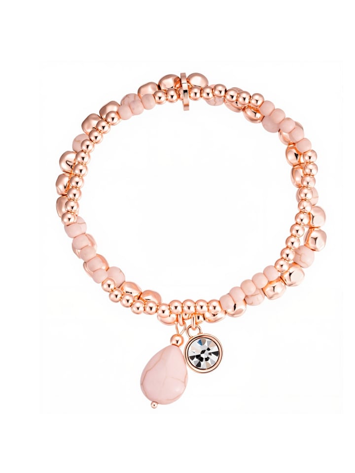 Armband aus Metall-Legierung mit Glaskristall in roségold