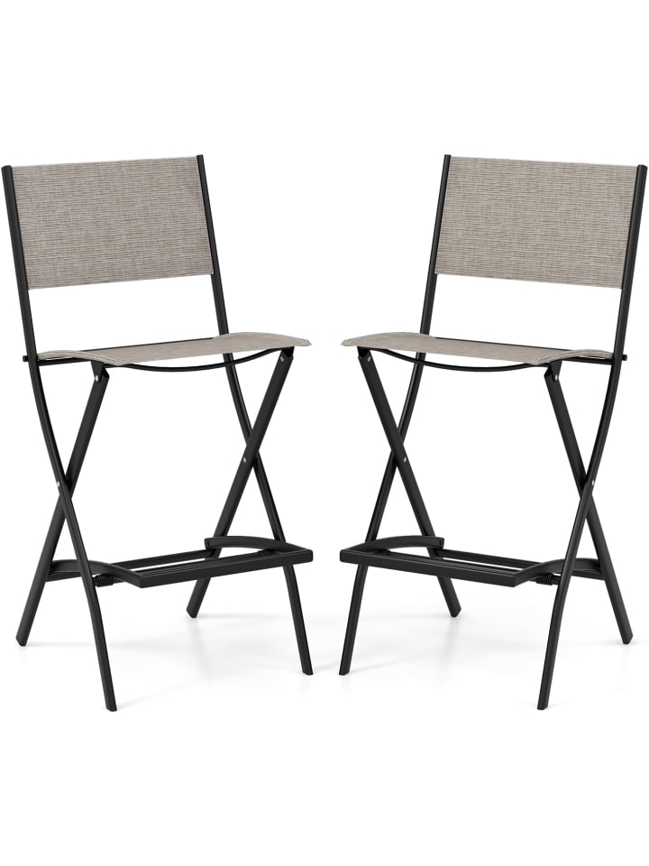 2er Set Barhocker in Khaki