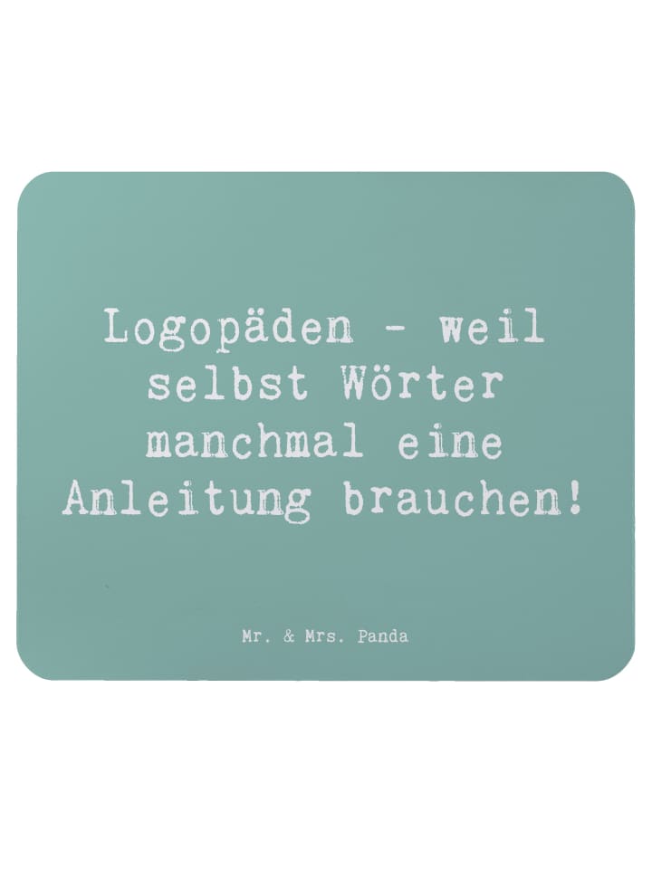 Mouse-Pad Spruch Logopädin Helden mit Spruch in Meeresbrise