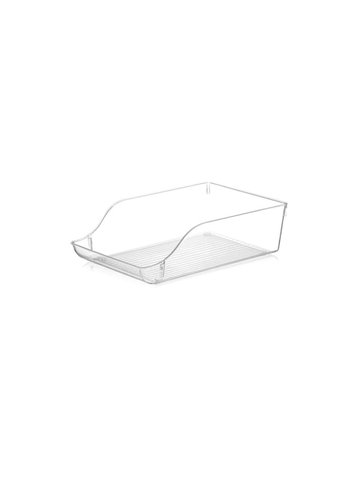 1 Stück Kühlschrank-Organizer 22,5 x 10 cm, offenes Design in in Transparent