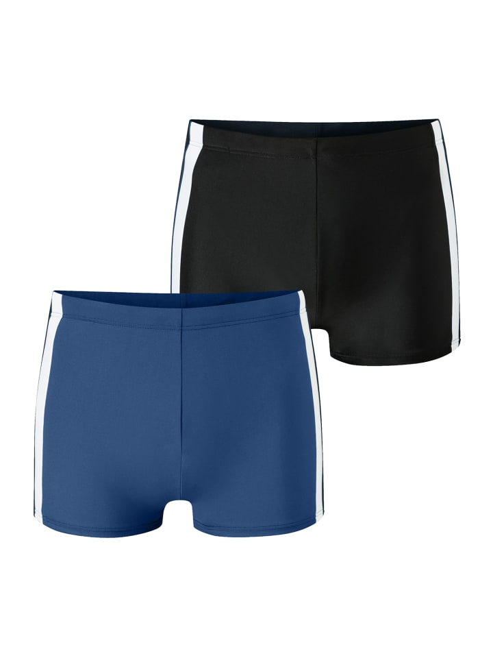 Boxer-Badehose Ocean Swim in blau, schwarz