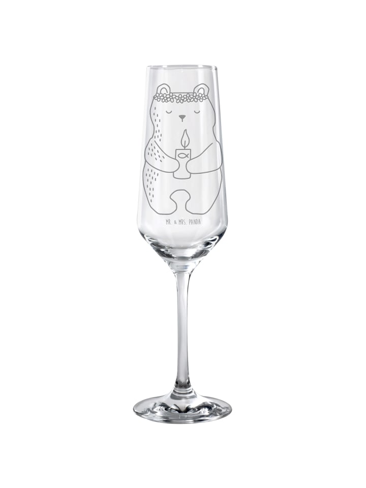 Champagnerglas Bär Kommunion ohne Spruch in Transparent