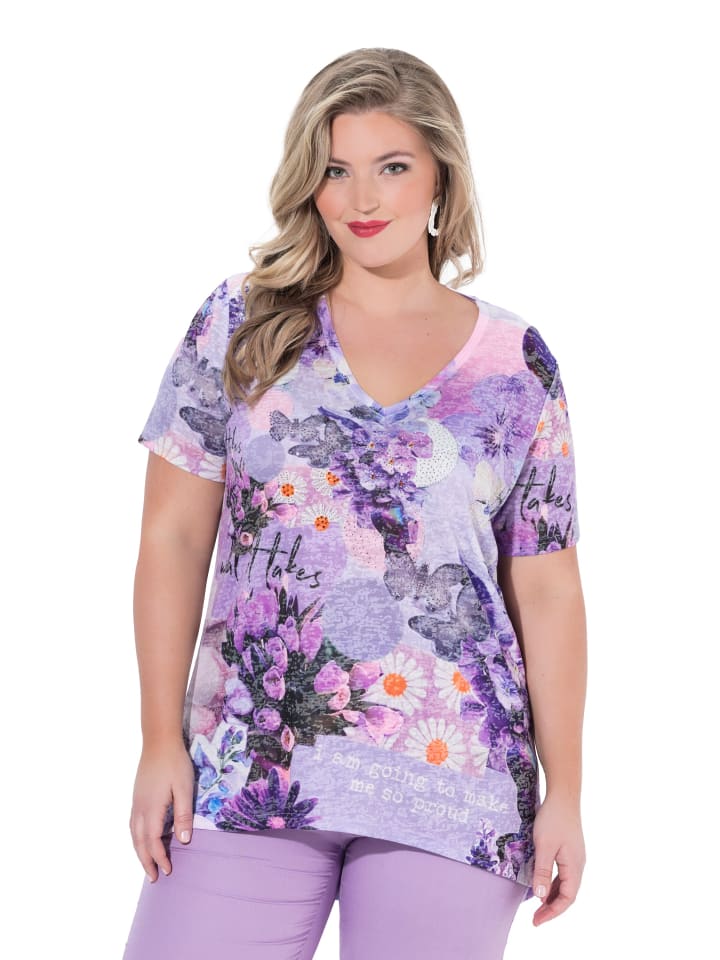 Shirt in fliederviolett
