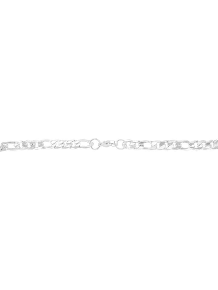 Unisex Halskette – Figarokette aus Edelstahl in silber