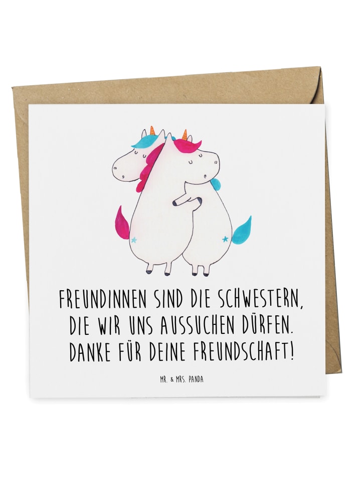 Faltkarte Freundinnen Schwestern mit Spruch in Weiß