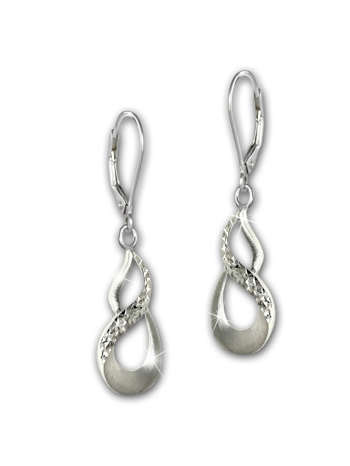 Ohrringe Silber 925 Sterling Silber Unendlich abstrakt Ohrhänger