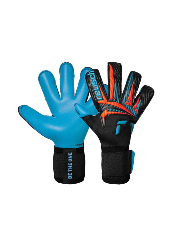 Torwarthandschuhe Attrakt Aqua Evolution in 7126 blck/shock orng/aqua blu