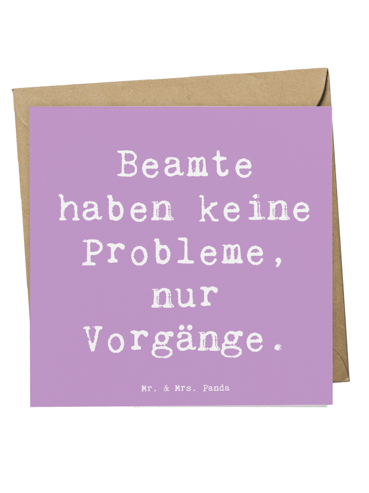 Deluxe Karte Beamter ohne Probleme mit Spruch in Lavendeltraum