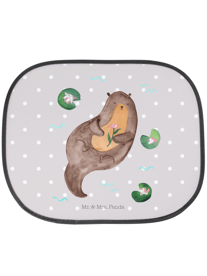 Sonnenblende Auto Otter Seerose ohne Spruch in Grau Pastell