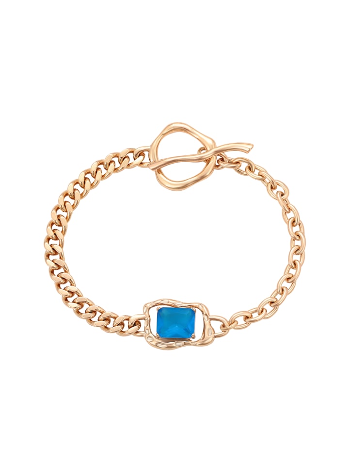 Women Bracelet in Rose Gold Turquoise