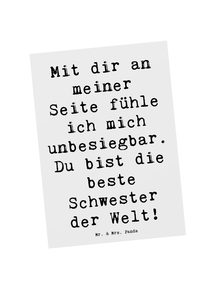 Postkarte Spruch Beste Schwester mit Spruch in Weiß